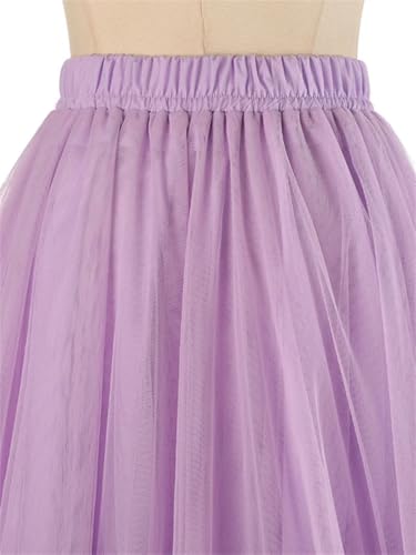 Women Mesh Irregular Cake Skirt High Elastic Waist Tulle Midi Skirts Fluffy Evening High Low Skirts3