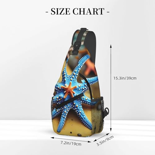 Mochila bandolera deportiva unisex con estampado de estrella de mar miniatura 3