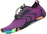 IceUnicorn Damen Herren Schwimmschuhe Schnell Trocknend Schuhe Unisex Strandschuhe Aquaschuhe Badeschuhe Wasserschuhe Surfschuhe für Gehen,Yoga,See,Strand,Garten, Park,Fahren,Bootfahren