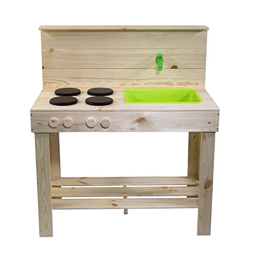 mgc24 Matschküche M, Outdoor Spielküche für Kinder aus Kiefernholz, Kinderküche für Garten Terrasse Spielhaus, mit… – Bild 4
