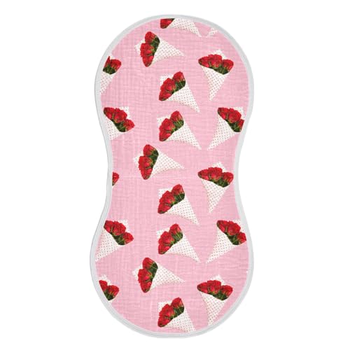 Rose Bouquet Paper Baby Burp Cloths Burp Clothes Rags Muslin Burp Cloths Soft Burping Cloths for Babies Burp Cloth Bib Baby Washcloths for 22x11IN Baby Boy Girl Essentials,2 Pack2