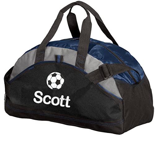 Personalized Soccer Duffel Bag, Men and Women, Sport Bag with Monogrammed Name, Navy