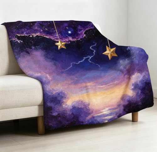 Impression 3D flanelle couverture polaire violette 150x200 microfibre