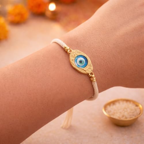 Image of CraftVatika Evil Eye Blue Bracelet for Women Daily Use, Infinity Shape Cubic Zirconia Diamond Bracelet for Women Jewelry for Gift, Adjustable Charm Bracelet Aesthetic Accessories Jewellery friendship