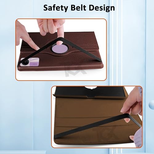 Image of TGK Rotating Cover for Redmi Pad SE 11 inch 360 Degree Leather Flip Case (Brown)