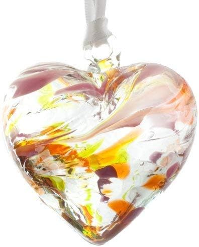 November Birthstone Topaz Handmade Recycled Glass Friendship Heart