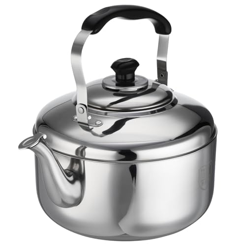 Luxshiny Whistling Tea Kettle Stainless Steel Stovetop Water Boiler 6L Large Capacity Teapot with Anti-Scalding Handle for Home Office Kitchen