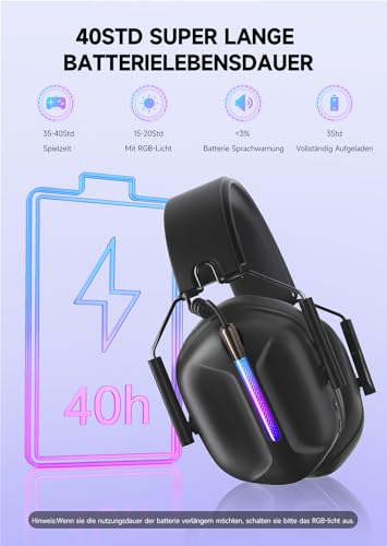 Wireless Gaming Headset, 2.4GHz USB Gaming Headphones Wireless for PC, PS5, PS4, Switch, Headset with Microphone, Bluetooth 5.2 Gaming Headset for Laptop, Computer, Wired Headset Mode for Xbox Series – Bild 7