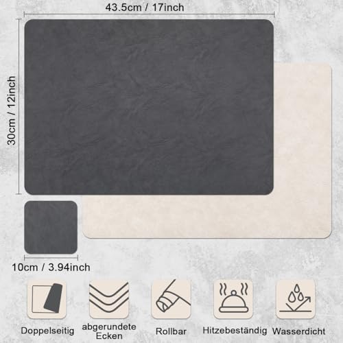Banchif Platzsets abwaschbar Tischsets Untersetzer Platzdeckchen 4er Set – Ansicht 9