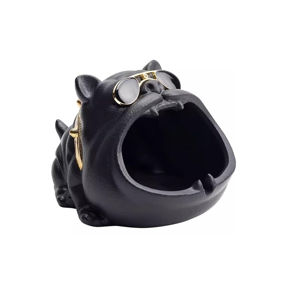 Smoking Accessories Large Ashtray Outdoor Indoor Home Decoration Ashtray Cigar Ashtray Outdoor Ashtray for Cigarettes(Black)