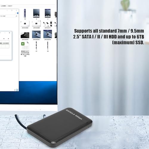 Caja externa para disco duro 2.5 pulg USB 3.0 negra miniatura 4