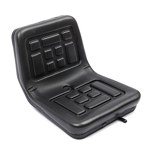 TBVECHI Black Tractor Seat with Slide Track Anti-Rust Iron Plate Easy Installation with a Drain Hole Universal Tractor Seat