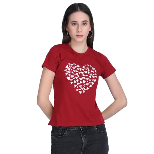Image of Women's Slim Fit Graphic Printed T-Shirt | Soft 100% Cotton Fabric | Round Neck Half Sleeve Casual Top, Travel & College Pack of 2 Set