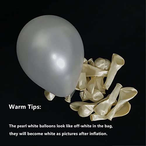 Image of 5 inch Pearl White Balloons, 100 pcs Mini White Party Balloons small Latex Balloons for Birthday Wedding Baby Shower Decorations (Pearl White)
