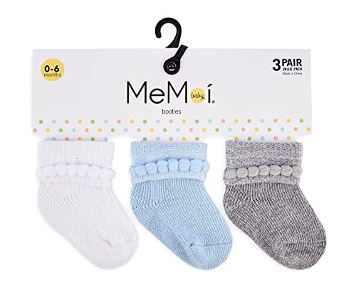 MeMoi Baby Bootie Cotton Blend Socks 3 Pack2
