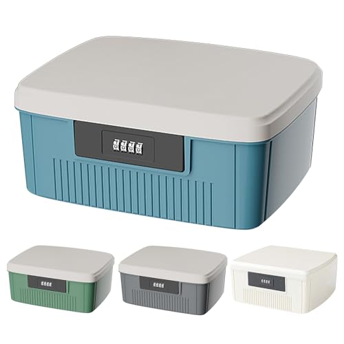 Aartner Scatola bloccabile, 25 x 20 x 10 cm Scatola bloccabile, Scatola per medicinali ABS con serratura a combinazione, Scatola medica a doppio strato Grande valigetta medica con divisorio e