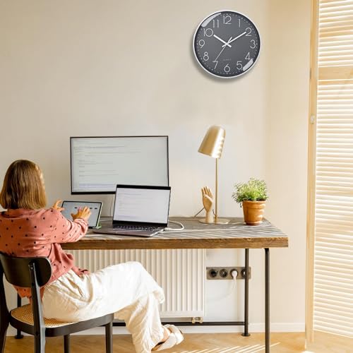 Amdonalo Wall Clock Silent Non-Ticking Modern Wall Clocks Battery Operated for Living Room, Kitchen, Office Decor 10 Inches - Cosy Home Interiors Amdonalo Wall Clock Silent Non-Ticking Modern Wall Clocks Battery Operated for Living Room, Kitchen, Office Decor 10 Inches - Image 5