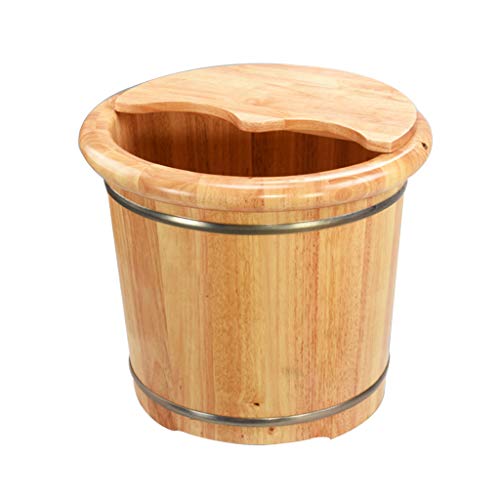 Balde de Madera para Baño de Pies con Tapa