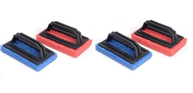 Shopfleet Pack of 4 Tile Cleaning Multipurpose Scrubber Fast Clean Elite Brush with Handle (Multicolor)