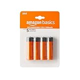 Amazon Basics AA Rechargeable Batteries | 1300 mAh with 1.2 V Power| Ni-MH Batteries (Pack of 4)