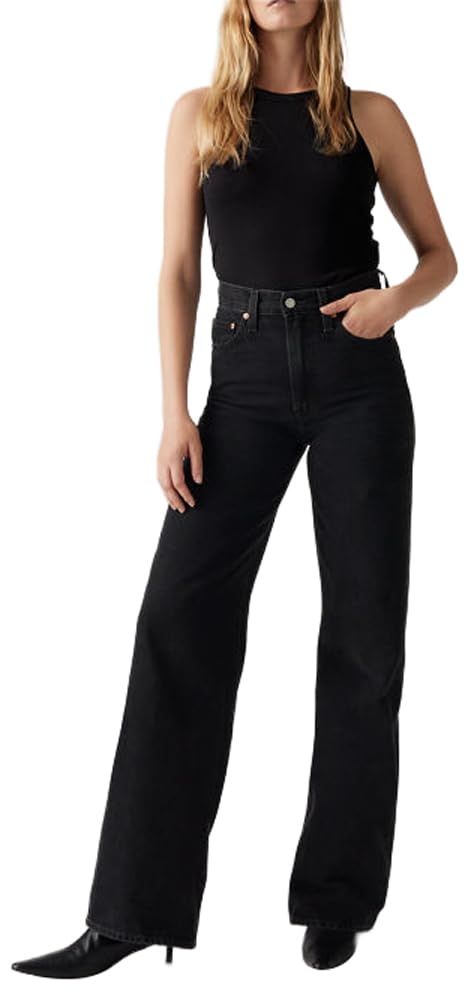 Levi’s Women's Ribcage Wide Leg H223 Jeans, Rosie Posie, 28W x 30L