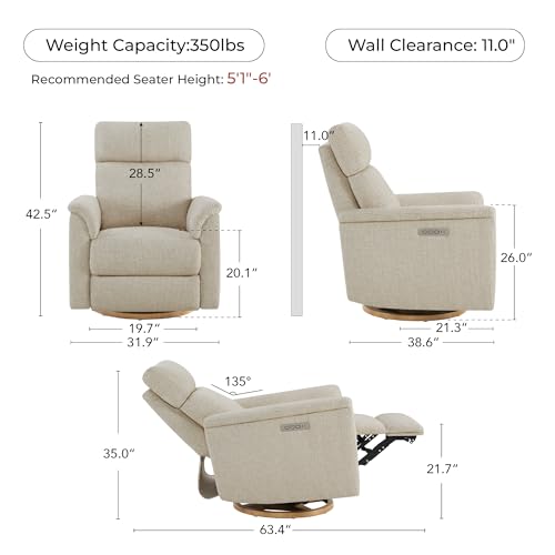 Sillón Power reclinable tela boucle Arena miniatura 2