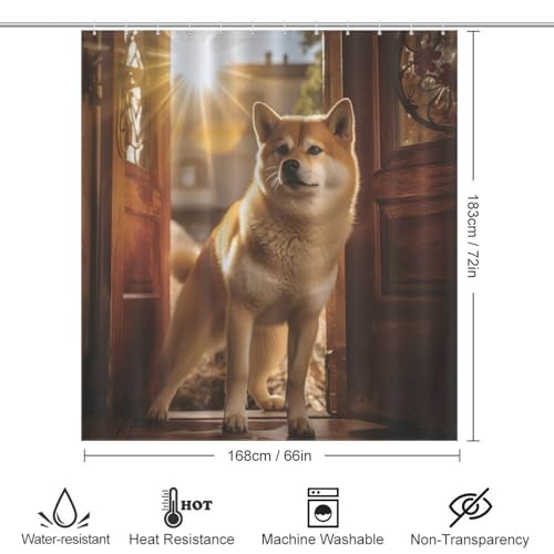 Rideau de douche chien imperméable facile à nettoyer contre l'humidité
