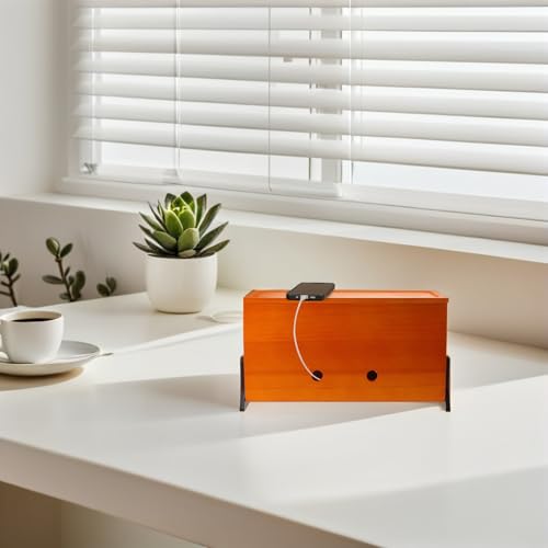 Boîte de rangement en bois pour câbles de bureau cache-prise esthétique - 8