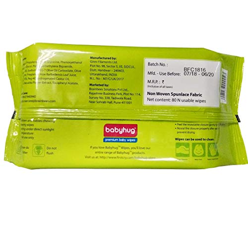 Image of Baby Wipes Babyhug's Baby Skincare Wipes- 80 Wipes