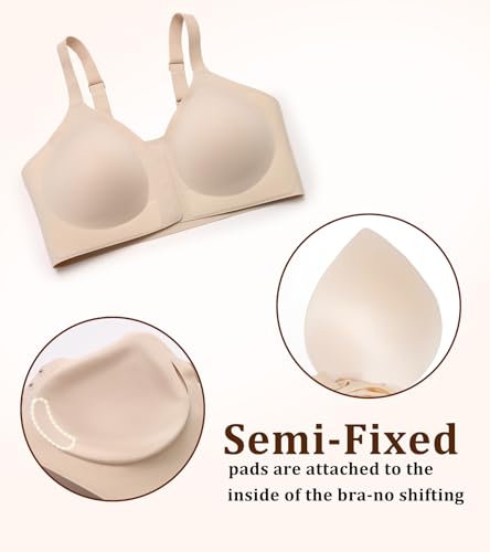 Women's Seamless Front Closure Posture Back Smoothing Wireless Bra2