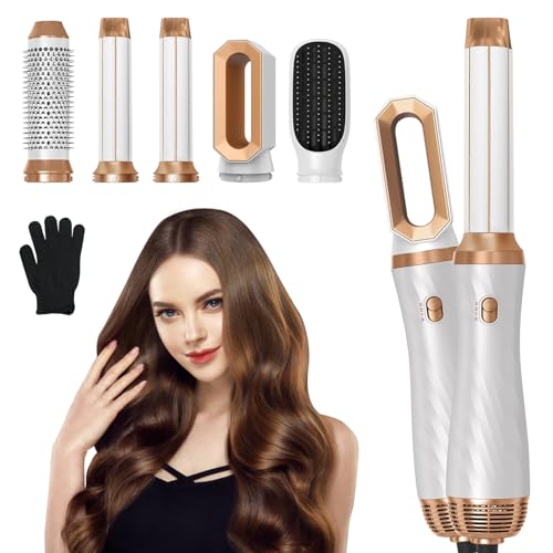 Anluomania Air Styler e Asciugacapelli 5in1, Spazzola ad Aria Calda 1000W, Spazzola Asciugacapelli con Ferro Arricciacapelli, Spazzola Lisciante per Lisciare, Volumizzare, Asciugare, 3 Temperature