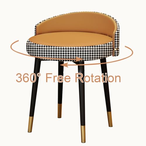 Taburete tapizado gris con patas de metal negras para dormitorio moderno 4