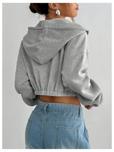 SHENHE Women's Cropped Zip Up Hoodie Jacket Athletic Workout Long Sleeve Sweatshirt Hoodies3