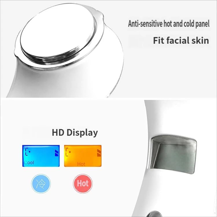 Hot & Cold Facial Massager, Negative Ion Skin Care Device for Deep Cleansing & Serum Import, Rechargeable Beauty Instrument (Pink)