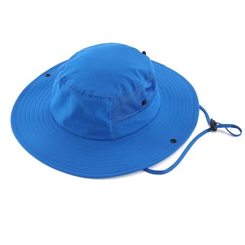 Image of Home Prefer UPF50+ Mens Sun Hat Wide Brim Womens UV Protection Beach Bucket Hat for Fishing Hiking Snap Up Cowboy Hat