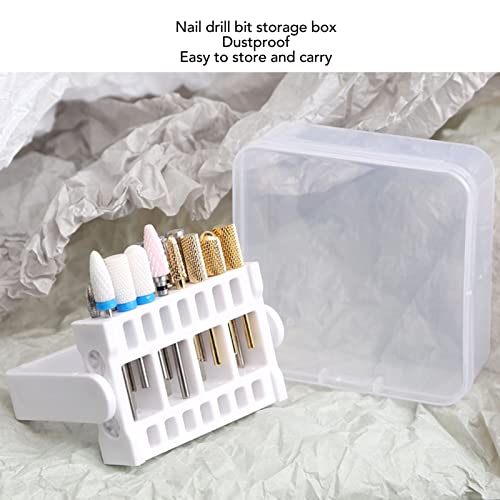 4pcs Nail Drill Bit Holder Stand Display Organizer, Dustproof Stand Displayer Organizer Container 16 Holes Manicure Tools - Image 3