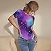 YANYU Magic Galaxy Sky Purple Print Adult Romper Womens Short Sleeve Onesie Bodysuit Casual Comfort Fashion Outfit