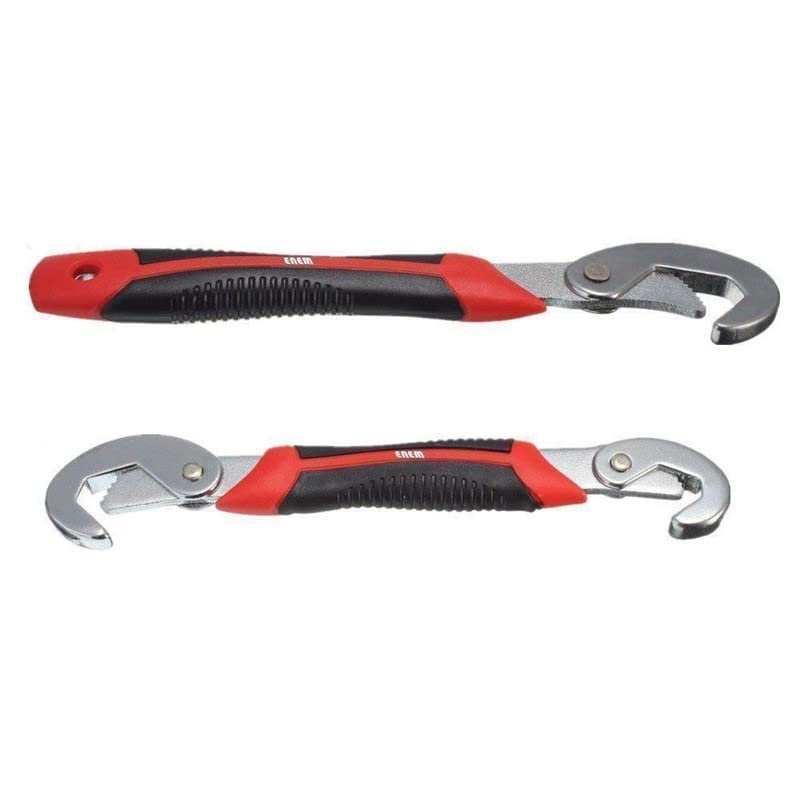 ROSEVELT Stainless Steel Stainless Steel Socket Adjustable Universal Multi Function Wrench Spanner Set Tools Snap and Grip Open End Snap N Grip Tool Spanner 9Mm to 32 Mm Works (Set of 2 Piece)