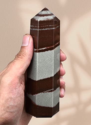 Image of Amazing Gemstone Large Narmada Shiva Lingam Crystal Towers ~ Natural Healing Crystal Point Obelisk for Reiki Healing and Crystal Grid (5.5 to 6 INCH)