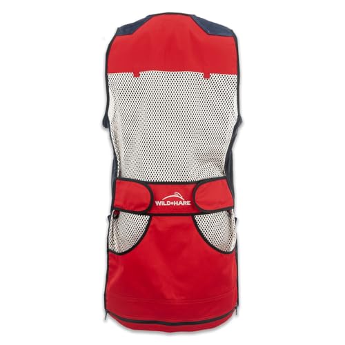 Wild Hare Shooting Gear Competition Sporting Vest, Suede Leather, Red/White/Blue2
