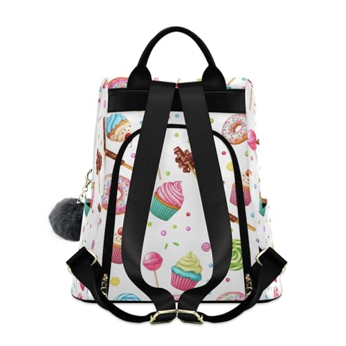 Mochila de moda con pompones y diseño de magdalenas para mujer 2