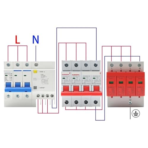 Parafoudre AC T2 disjoncteur de courant pour coffret 2P - 6