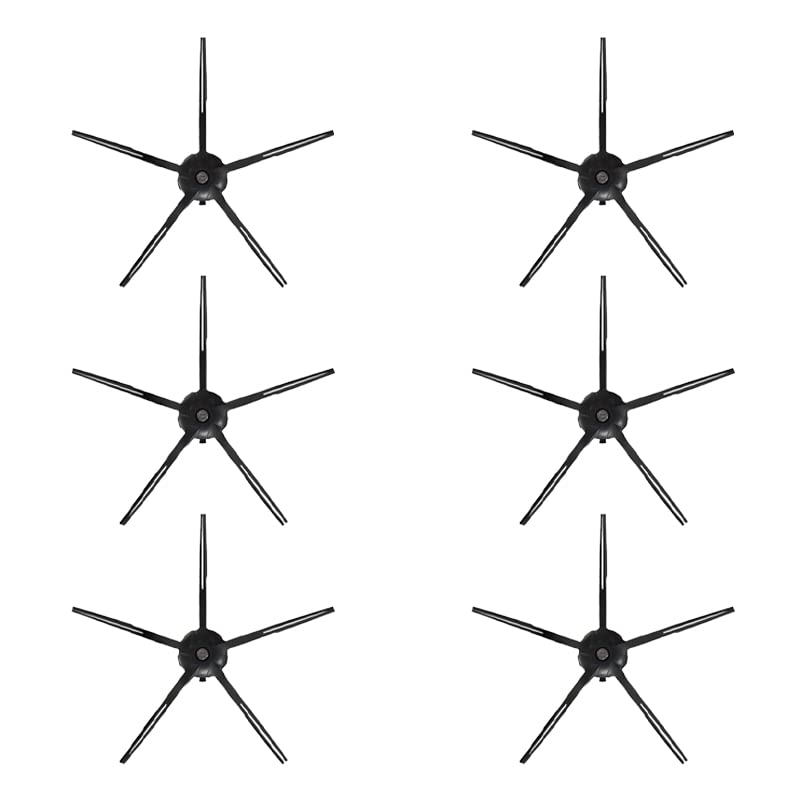 BiOHY Side Brush for Roborock S7 Series in Black (Set of 6) | S7, S7+, S7 MaxV, S7 MaxV Plus, S7 MaxV Ultra | Mop Robot Accessories | Brush for Tiles, parquet, Laminate & PVC (Seitenbürste S7)