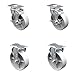 Swivel Caster Set of 4 with 2 Brakes and 2 Rigid - 5 Inch Semi Steel Cast Iron Wheel ? 300 lbs. Capacity Per Caster ? 4 Inch x 4-1/2 Inch Overall Top Plate ? Service Caster Brand