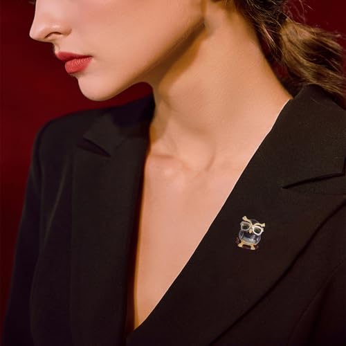 Image of Enamel Owl Bird Brooch Pin for Women Girls Red Green Animal Brooches
