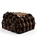 WDCOZY Cheetah Leopard Print Bubble Throw Blanket, Luxury Faux Rabbit Fur Mink Plush Throw for Couch, Sofa and Bed, Soft Fluffy Fuzzy Cozy Blanket for Women, 50x60 inches, Chocolate Brown, 950 GSM