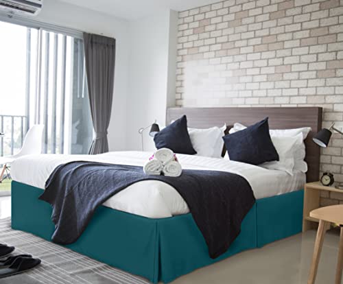 Utopia Bedding Base Valance Sheet Double- Soft Brushed Polyester-Microfibre - Pleated - Fits Under the Mattress & Down to the Floor - Bed Base Skirt (Teal) - Image 4