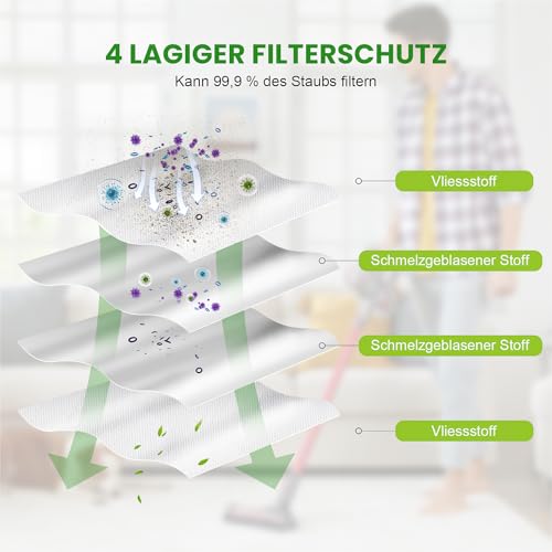 8 Stück Staubbeutel für Roborock H5 / H7 Staubsauger, 650 ml Staubsaugerbeutel Großer Kapazität Zubehör