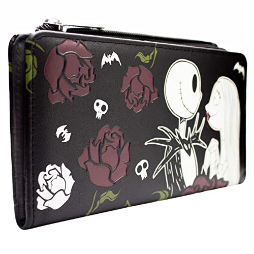 Portefeuille Jack & Sally noir l'amour éternel de L'Étrange Noël de Monsieur Jack