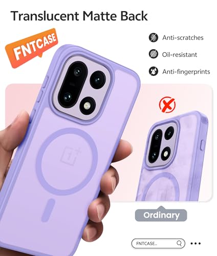 Image of FNTCASE for Oneplus 15 Case: Magnetic Matte Translucent Frosted Slim Shockproof Cell Phone Cover | Durable Screen Protector | Military Grade Protection Drop Proof Protective Cases, 6.78 inches